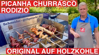 🔥GRILLBLITZ: Picanha Churrasco Tafelspitz grillen Fraldinha Flank Steak Rodizio Spieß auf Holzkohle