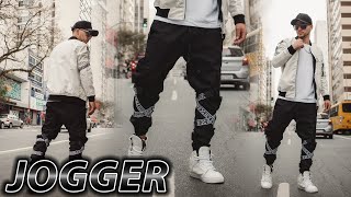 Calça Jogger Masculina PRETA Com Fitas BRANCA | ART STILLO