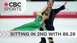 Laurence Fournier Beaudry and Nikolaj Soerensen in 2nd after personal best rhythm dance performance