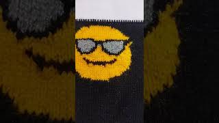 #smiling face with sunglasses graph pattern in knitting full tutorial vedio in my channel plz visit🙏