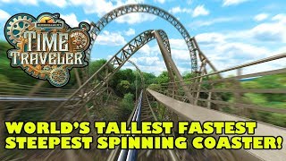 Time Traveler World's Tallest Fastest Spinning Roller Coaster Silver Dollar City 2018 Animated POV P