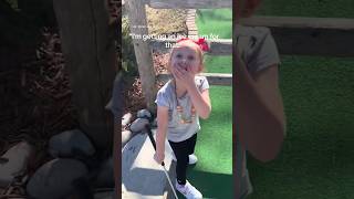 Little girl makes epic hole in one during mini golf and her reaction is amazing
