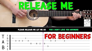 RELEASE ME | Easy guitar melody lesson for BEGINNERS (with tabs) - Engelbert Humperdinck