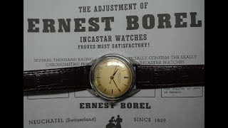 1951 Ernest Borel Incastar men's manual wind vintage watch with an interesting inscription!