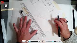 Two point perspective set up using a scaled floor plan