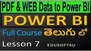 Loading PDF and WEB data into Power BI - Power BI Full Course in Telugu - Lesson 7