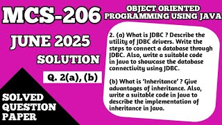 P5- JDBC Connectivity and Inheritance in Java | Database Connectivity in Java | MCS206 Important