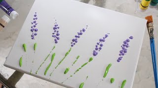 Purple flowers Abstract Painting Demonstration |Satisfying| Easy & Fun| Daily Art