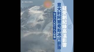 意大利阿爾卑斯冰川崩塌    釀6死9傷10多人失蹤   官員指傷亡或再增加