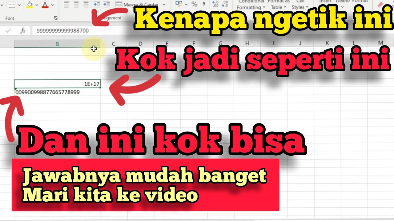 Cara Agar Mengetik Angka Di Excel Tidak Berubah Format - YouTube