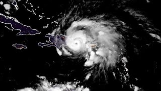 Hurricane Fiona seen from space over Puerto Rico \u0026 Dominican Republic in time-lapse