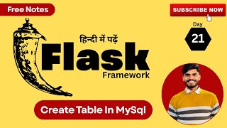 Create Table into MySQL Database using Flask | Python Flask MySQL Tutorial in Hindi