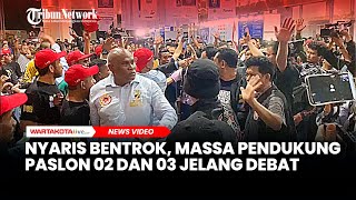 PANAS! Massa Pendukung Prabowo-Gibran & Ganjar-Mahfud Nyaris Bentrok Jelang Debat Cawapres