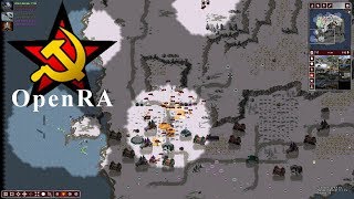 OpenRA C\u0026C Red Alert 1 Soviet Multiplayer (4 Players vs 5 AIs)