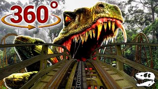 360 / VR Video Dinosaur Roller Coaster Experience - Jurassic World Virtual Ride