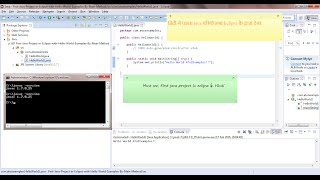 First Java Project in Eclipse with Hello World Examples By Main Method Hindi हिंदी
