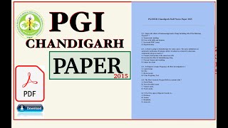 PGI Staff Nurse Previous Paper|| PGIMER Paper|| PGI Staff Nurse /Nursing Officer Paper 2015