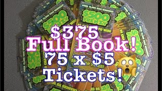 $375 FULL BOOK - $5 $500 Frenzy Texas Lottery Scratch Off Tickets