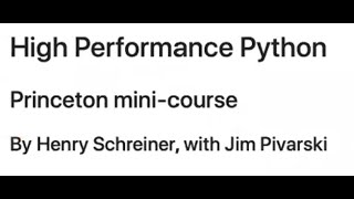 PyHEP 2020 High Performance Python