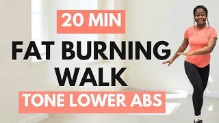 20-minute Fat Burning Home Walking Workout for Beginners ( Lose Weight, Tone Lower Belly)