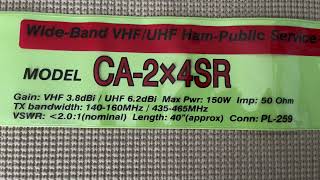 VHF/UHF Wideband Comet CA2x4SR Using IC705 SWR Chart from 144-148 \u0026 430-150 Mhz Antenna