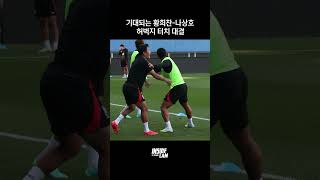 기대되는 황희찬vs나상호 허벅지 터치 대결??? #인캠 #하드털기 #shorts