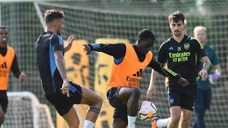 Arsenal Players Intense Training ahead of Manchester City Clash