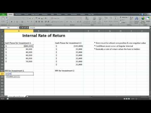 Financial Analysis- Internal Rate of Return using excel IRR Financial Analysis- Internal Rate of Return using excel IRR