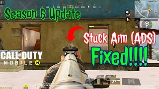 How to Fix Stuck ADS (aiming) Perspective in Call of duty Mobile Season 6 Update Right Fire Button