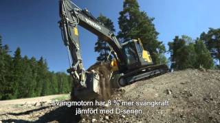 Video walkaround EC220E crawler excavator digger, Swedish subtitles