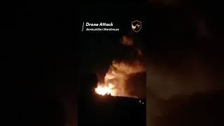 Drone Attack on Ammunition Warehouse in Russia’s Voronezh Region 💥 #DroneAttack #explosions