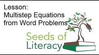 Lesson | Multistep Equations from Word Problems
