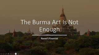 The Burma Act Is NOT Enough.