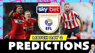 EFL Championship 2019/20  - Matchday 2 Predictions