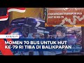 Momen 70 Bus untuk Angkutan di HUT ke-79 RI Tiba di Dermaga Pelabuhan Semayang Balikpapan