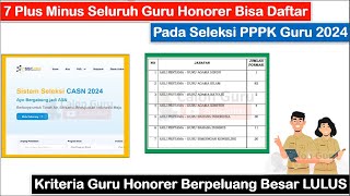 7 Plus Minus Seluruh Guru Honorer Bisa Daftar PPPK Guru 2024 ~ Peluang LULUS Seleksi PPPK Guru 2024