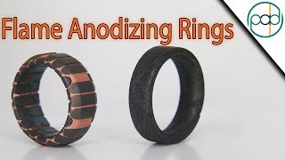 Flame Anodizing Meteorite and Superconductor Rings (Normal and Obsidian Faceted)