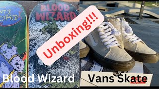 Vans Skate Shoes and Blood Wizard Skateboards Unboxing with 9 Year Old Naoki