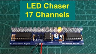 LED Chaser with 17 LEDs (Cascading IC 4017)