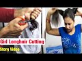 Longhair cutting style for women || barber cut hair in home | haircut story video #haircutting #hair