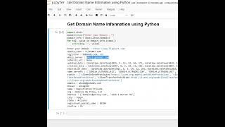 Day 89 : Get Domain Name Information using Python
