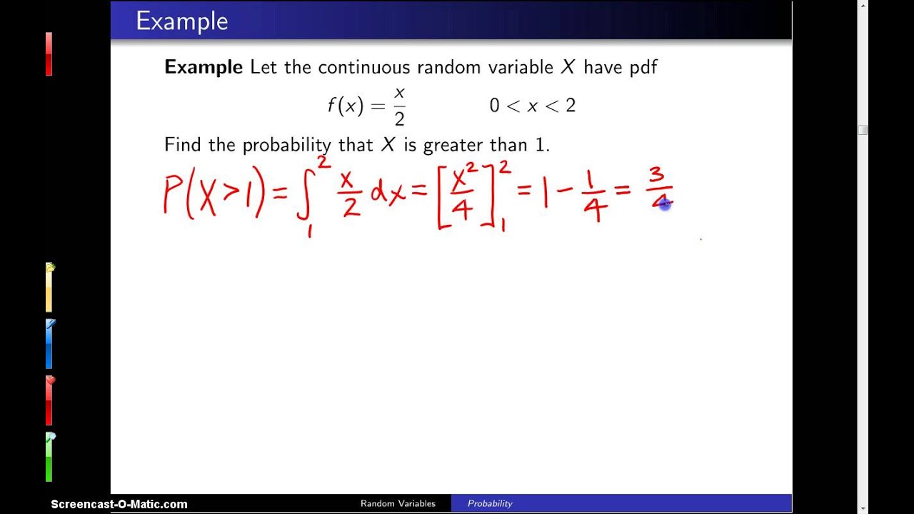 Continuous Random Variables -- Example 1 - YouTube