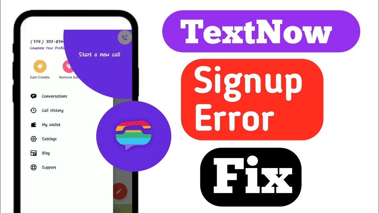 TextNow Signup Error Problem Solve | TextNow Working Area Code - YouTube