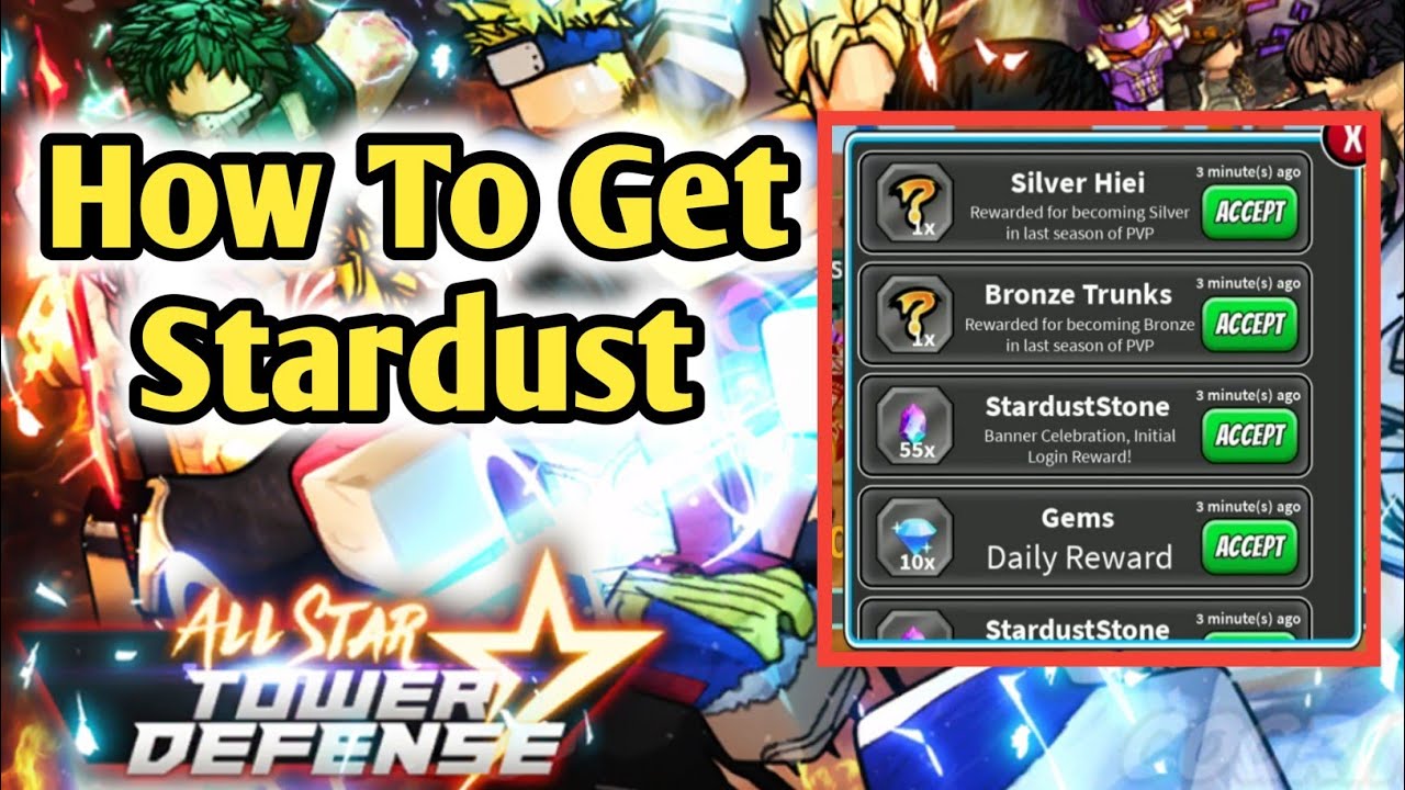 How To Get Stardust For Free In All Star Tower Defense L Roblox ASTD ...