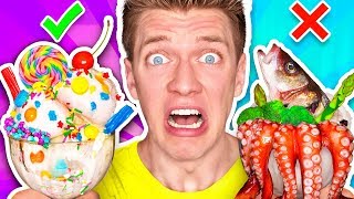 ICE CREAM vs REAL FOOD CHALLENGE!!! *EATING GIANT CANDY* Learn How To Make DIY E