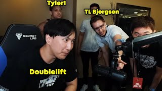 Tyler1 and Bjergsen surprise Doublelift on his livestream