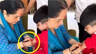 Shilpa Shetty Mother Sunanda DRAWING On Grandson Viaan Kundra's Hand At Home