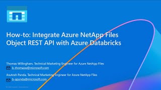 How-to: Integrate Azure NetApp Files object REST API with Azure Databricks