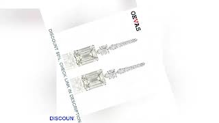 OEVAS Luxury 925 Sterling Silver High Carbon Diamond Gemstone White Gold Drop Dangle Hook Earrings F