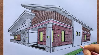 How to Draw a Modern House in 2-Point Perspective Step by Step